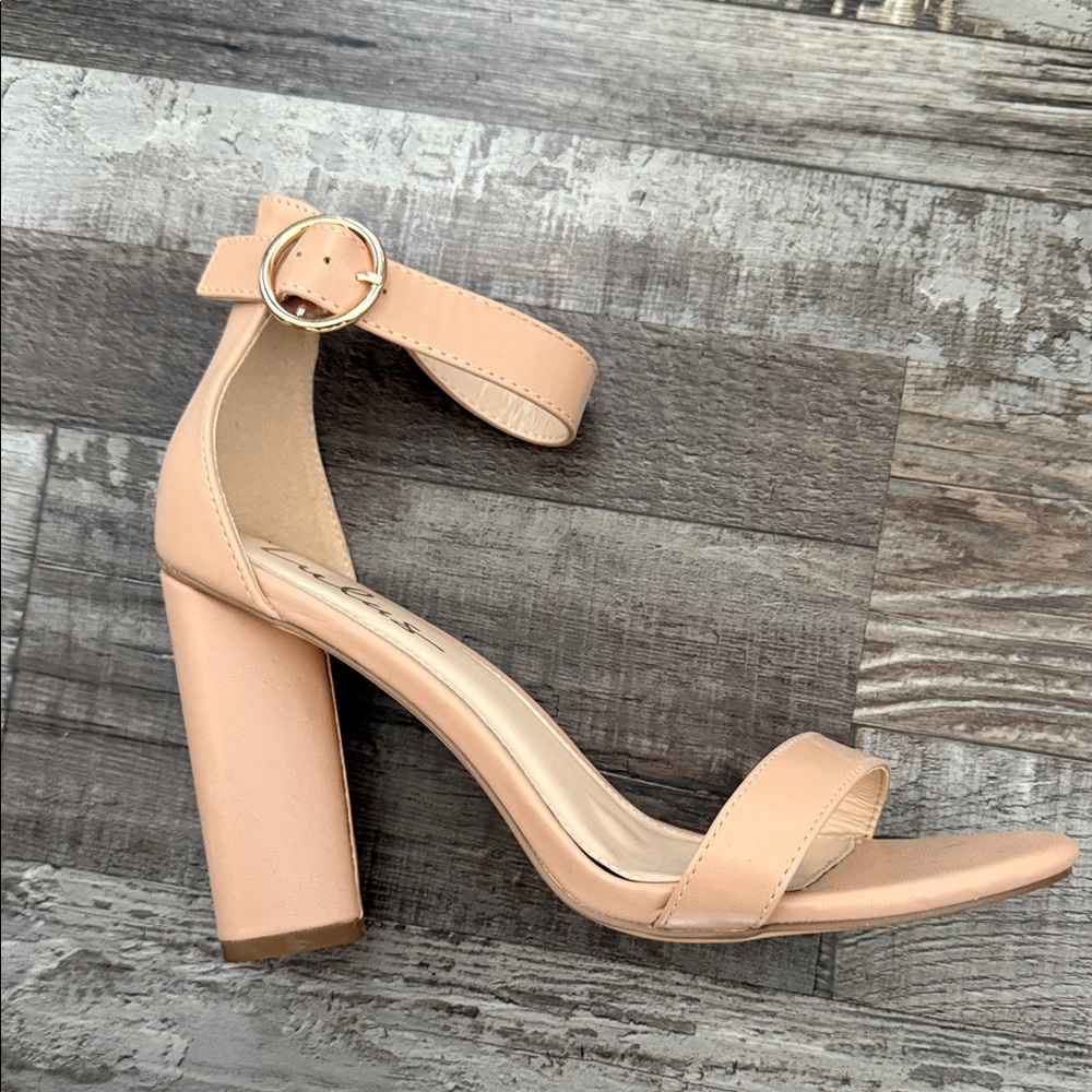 Lulu's Nude  Ankle Strap Heels